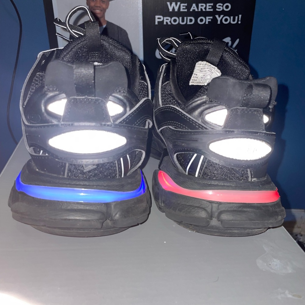 Kids Black and Blue Light-Up Shoes